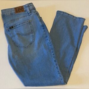 Vtg Lee Jeans High Rise Straight Leg Light Wash